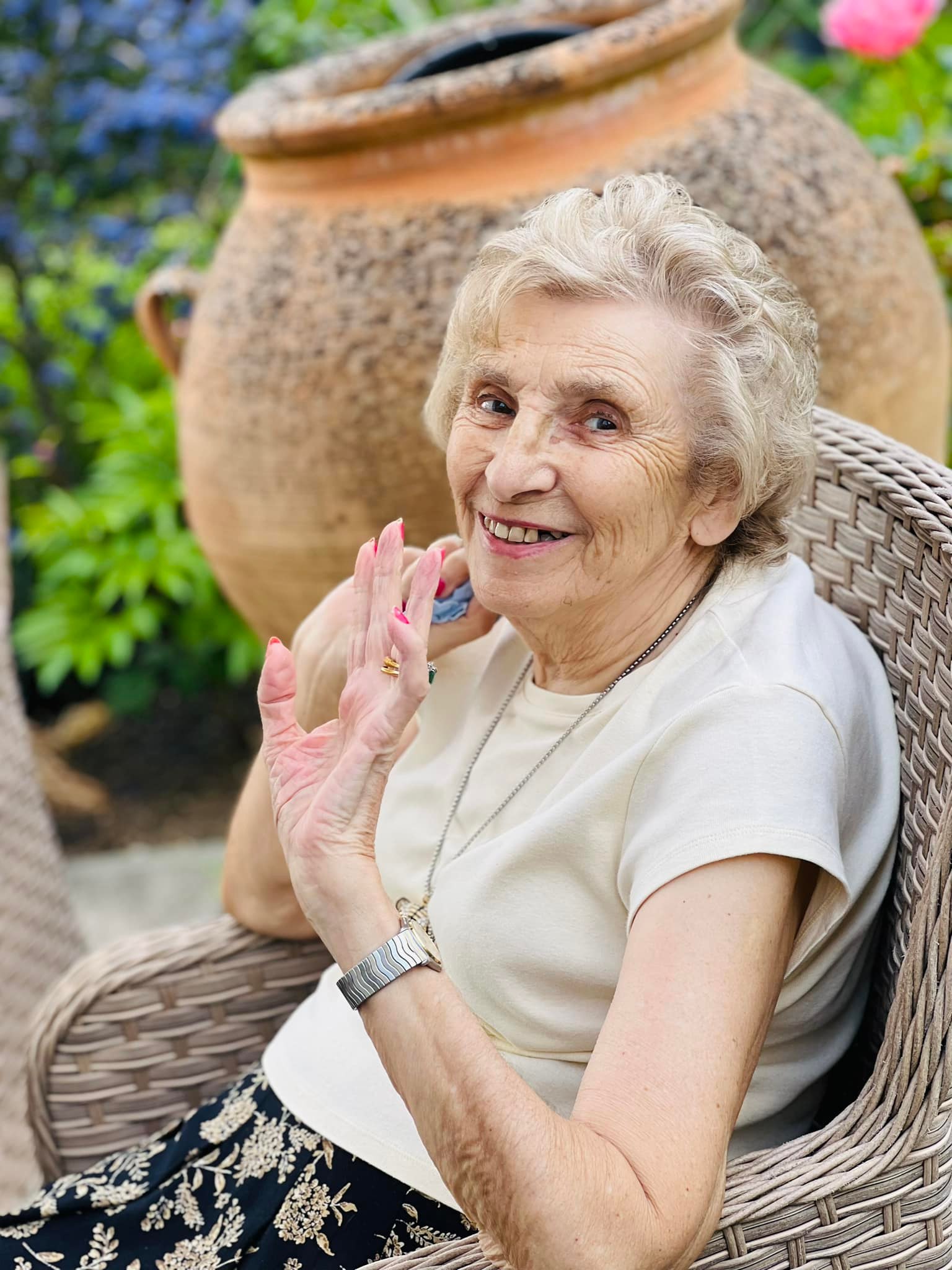 elderly lady smiling